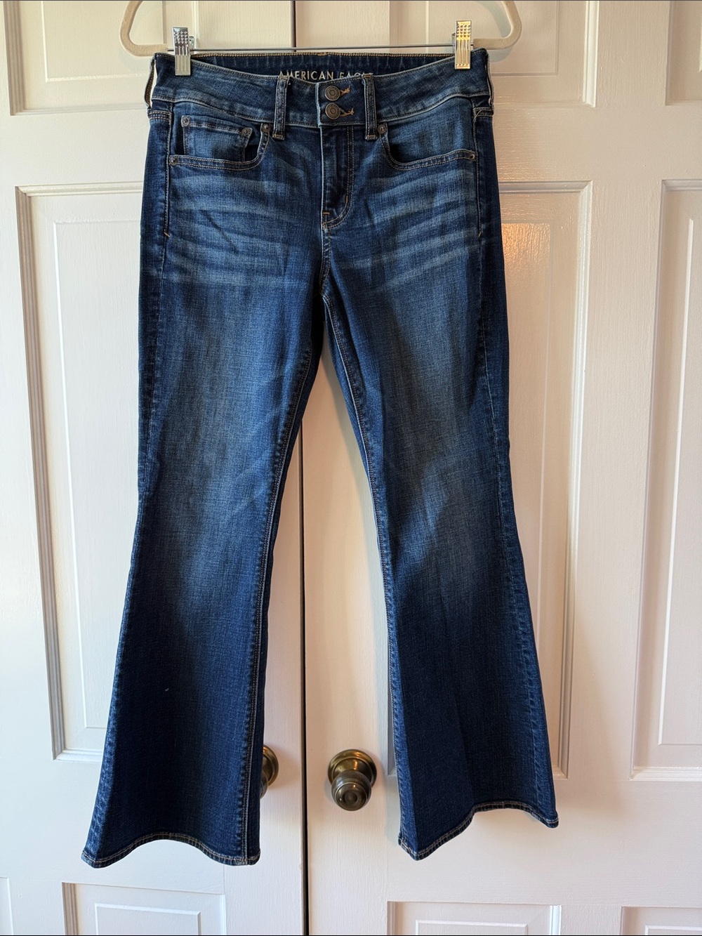 American Eagle AEO Dark Blue Artist Flare Women's Jeans Size 8 Extra Short